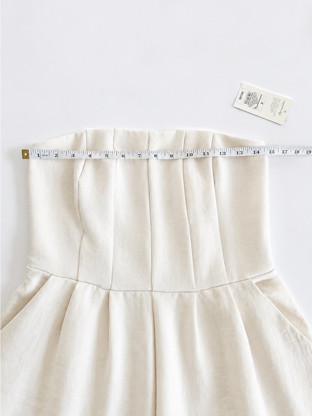 A New Day Women’s Strapless Jumpsuit Size Small Cream Wide Leg NWT - Picture 10 of 12